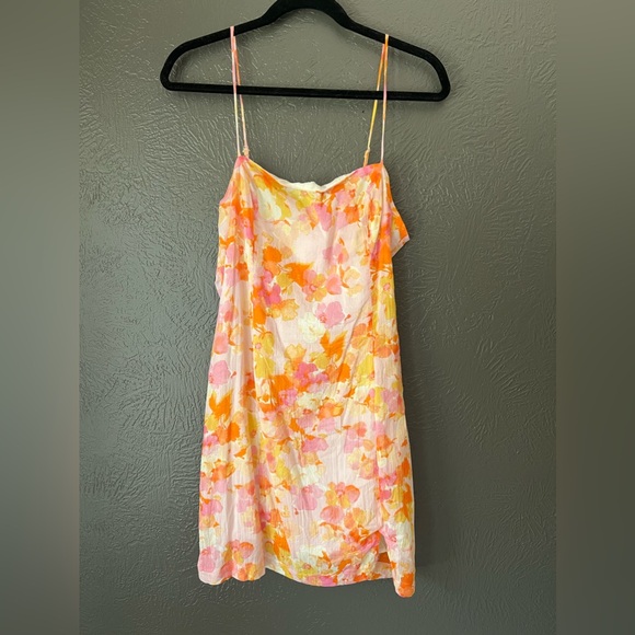 Altar'd State Pink Yellow and Orange floral Mini Dress - Picture 1 of 2